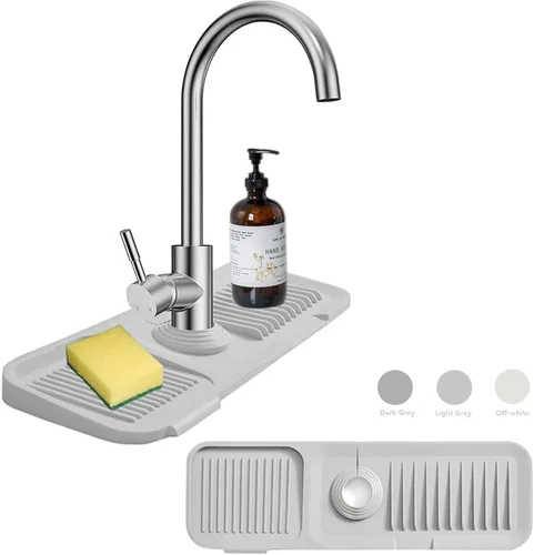 Miniatura 8 de Protector contra salpicaduras de silicona para fregadero de cocina, bandeja colectora de goteo, protector de fregadero para fregadero de cocina
