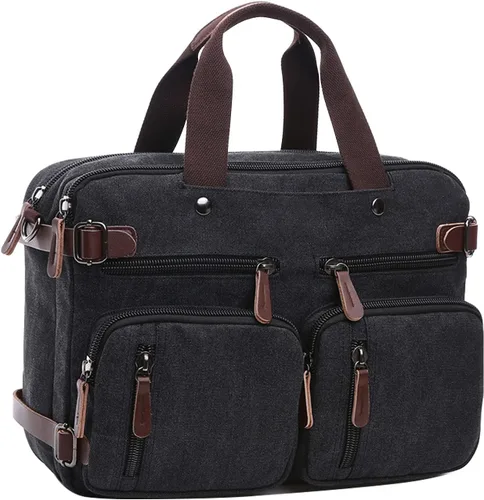 Iblue Bolso de mensajero Mochila Bolso de hombro Maletín se adapta a 17.0 en el ordenador portátil # 7693, XL, Negro
