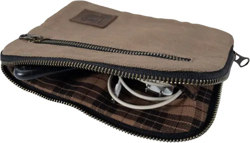 Miniatura 3 de Hide & Drink, Bolsa de equipo con cremallera, bolsa de camping, accesorio de viaje, bolsa multiusos, lona encerada y cuero de grano completo