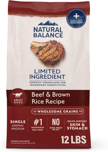 Miniatura 16 de Natural Balance Alimento seco para perros adultos de ingredientes limitados con granos saludables, receta de cordero y arroz integral, 12 libras