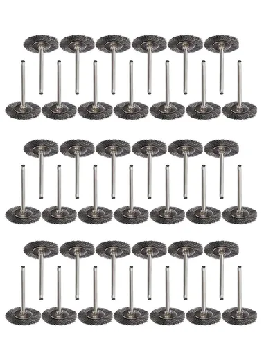 Miniatura 6 de Juego de 45 cepillos de alambre, ruedas de alambre de acero inoxidable, juego de cepillos para bolígrafo, kit de cepillos de 1/8 pulgadas