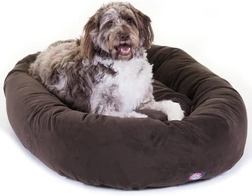 Miniatura 62 de Majestic Pet Cama para Perros Grandes Lavable de 40 Pulgadas, Mueble Ortopédico en Forma de Donut para Perros Grandes, Almohadilla y Alfombra de Gris