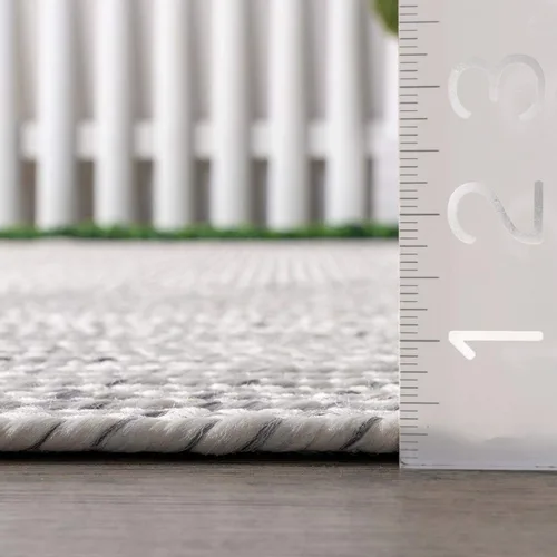 Miniatura 8 de nuLOOM Alfombra de Área Cuadrada Sólida Trenzada a Mano de 8 Pies para Interiores/Exteriores, Apta para Mascotas, Alto Tráfico, Resistente a