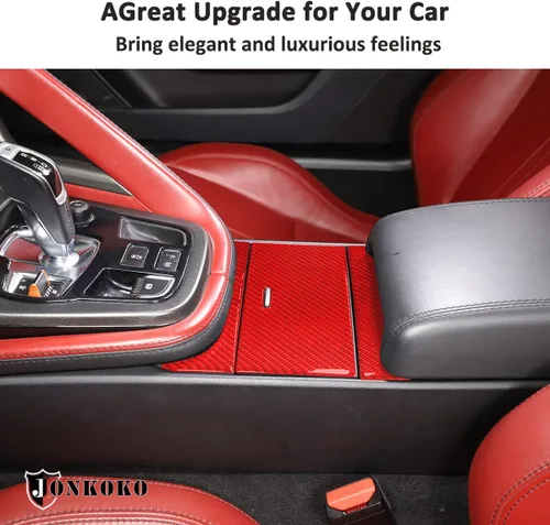 Miniatura 5 de Caja de almacenamiento de control central de fibra de carbono suave, marco adhesivo, cubierta interior para Jaguar F-Type 2013-2024 Accesorios