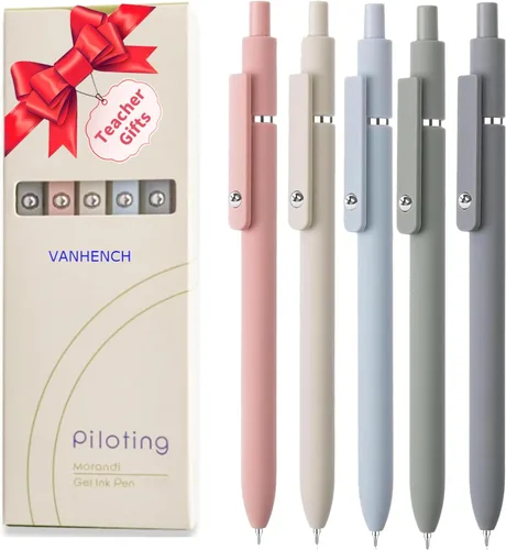 Vanhench - Bolígrafos de tinta de gel negra de punta fina y escritura suave, para tomar notas, suministros para profesores, artículos escolares,