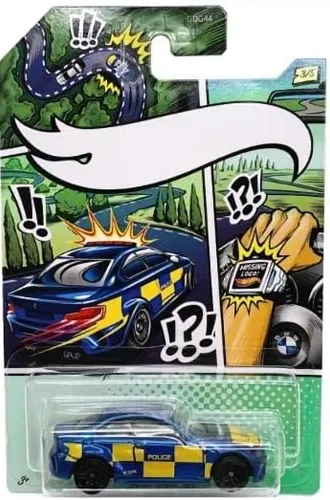Miniatura 4 de Hot Wheels Police Pursuit Comic Missing Logo Art Variant - Paquete completo de 5 (edición 2020) Coches de policía coleccionables 1:64 fundidos a