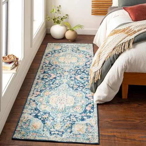 Miniatura 67 de Artistic Weavers Romaine - Alfombra vintage con medallón, 2 pies x 3 pies, celeste Azul cielo