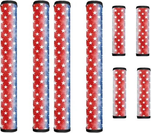 Miniatura 25 de America250 - Juego de 8 fundas antideslizantes para manijas de puerta de refrigerador, 4 de julio de 2026, protectores para nevera, horno, mantener