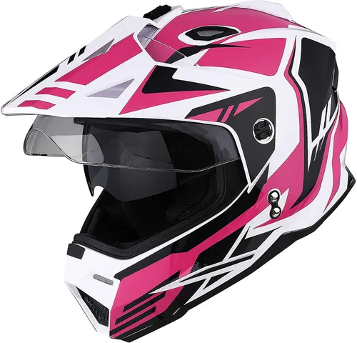 Miniatura 14 de 1Storm Dual Sport Motocross Off Road Casco de cara completa con visera doble: HF802