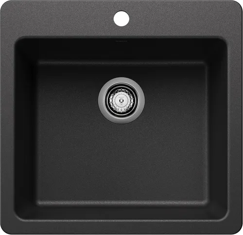 BLANCO 443227 Liven SILGRANIT - Fregadero de cocina de 21 pulgadas con un solo tazón, color antracita