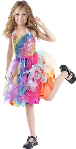 Miniatura 5 de Vestido tutú para niñas, vestido de tul con lentejuelas, vestido de princesa para niñas pequeñas, disfraz de fiesta de cumpleaños brillante