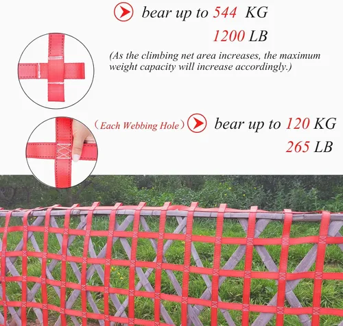 Miniatura 3 de Red de carga de escalada, red de carga para patio de juegos para campo de obstáculos Ninja Warrior, gimnasio de selva interior, escalera de cuerda