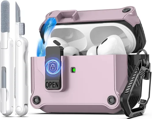 Miniatura 83 de R-fun - Funda para audífonos compatible con AirPods de 4.ª generación 2024, cubierta protectora de expulsión automática a prueba de caídas, puerto