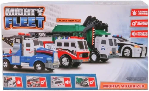 Miniatura 10 de Mighty Fleet Camión de escalera de bomberos motorizado Mighty con luces y sonidos, escalera motorizada, escalera extensible, diseño realista