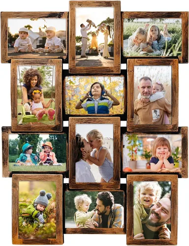 Miniatura 11 de HELLO LAURA Marcos de fotos de collage para pared, 12 aberturas, marcos de fotos negros para mostrar múltiples fotos para colgar en la pared, marco