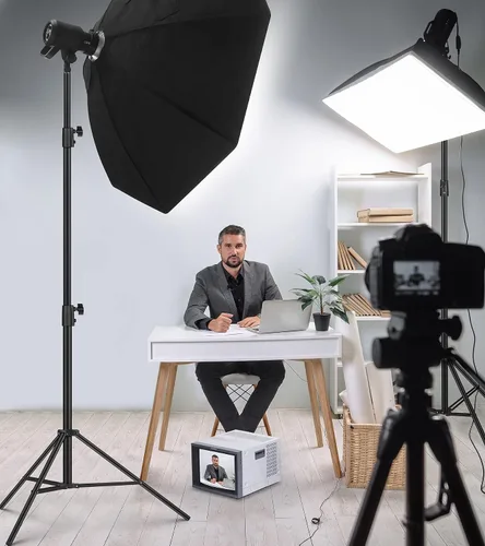 Miniatura 6 de Soporte de luz para fotografía, trípode resistente, soporte de iluminación de aluminio de 9.2 pies para Relfectors, retrato fotográfico, caja