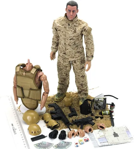 Miniatura 3 de Juego de figuras de acción militares de 12 pulgadas, juego de figuras de acción a escala 1/6 con armas y accesorios