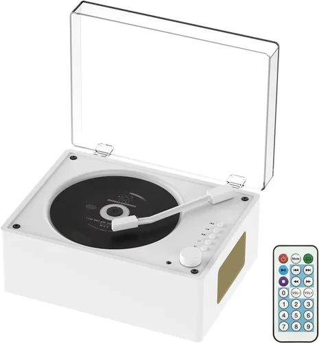 Miniatura 8 de Reproductor de CD portátil para el hogar con Bluetooth 5.3, altavoces duales de alta fidelidad, AUX de 3.5mm, reproducción USB Reproductor de CD