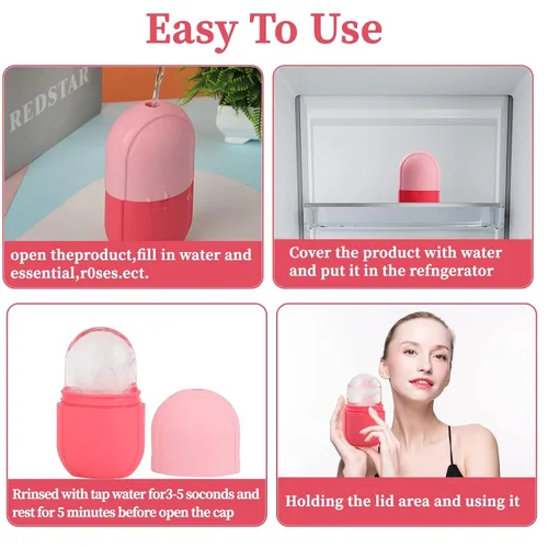 Miniatura 3 de Rodillo de hielo facial para el cuidado de la piel, rodillo de hielo para cara y ojos, cubo de belleza ilumina la piel y mejora el brillo natural