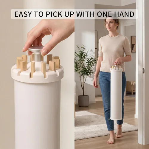 Miniatura 5 de LEQ Tendedero plegable para ropa interior con 4 pies de soporte, tendedero de ropa para apartamento con 12 brazos de secado de madera