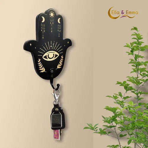 Miniatura 9 de Ella & Emma Llavero montado en la pared en forma de ataúd – Colgador de pared gótico para decoración del hogar con gancho, decoración gótica