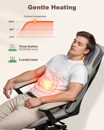 Miniatura 4 de Heycool Shiatsu Masajeador de cuello y espalda con calor, almohadilla de masaje mejorada 2025 con ajuste de altura, compresión, vibración