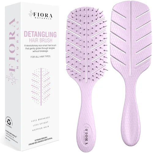 Miniatura 14 de Cepillo Desenredante de Fiora Naturals - Cepillo desenredante 100% ecológico con cerdas ultrasuaves - Se desliza a través de los enredos