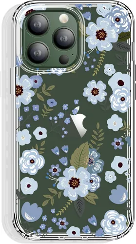 Miniatura 35 de GYZYA Funda transparente para iPhone 14 y iPhone 13 de 6.1 pulgadas con diseño de patrón, funda protectora delgada de TPU + parachoques a prueba