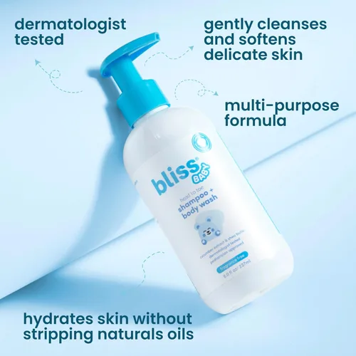 Miniatura 2 de Bliss Champú para bebés y gel de baño, 2 en 1 de primera calidad para bebés, niños pequeños y niños, sin perfume e hipoalergénico - Jabón suave