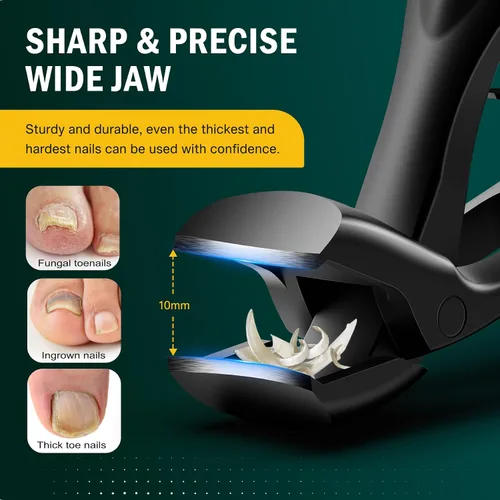 Miniatura 4 de FVION Cortaúñas angulares para uñas gruesas de los pies – Cortaúñas extra grandes para personas mayores, cortador de uñas de los pies resistente