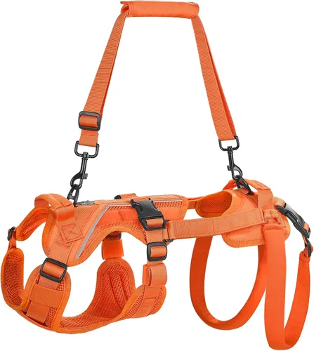Miniatura 8 de OneTigris Arnés de elevación para perros pequeños XS, arnés transportador para perros pequeños, chaleco de elevación de cuerpo completo con correas