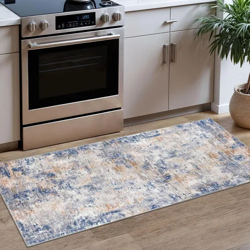 Miniatura 37 de Lansny Alfombra pequeña abstracta de 2 x 3 pies, alfombra de entrada, alfombra lavable para puerta de entrada, alfombra lavable antideslizante