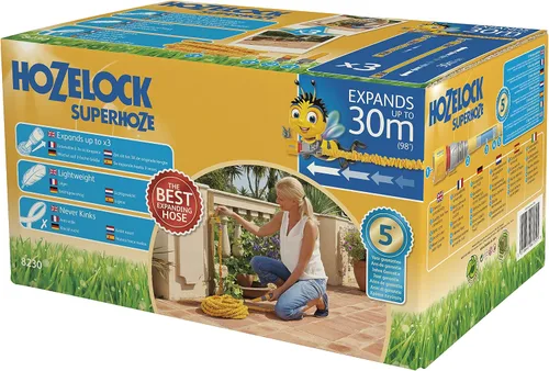Miniatura 9 de HOZELOCK - Manguera extensible Superhoze de 24.6 ft: Manguera flexible, se estira hasta 3 veces la longitud original Con 2 accesorios Aquastop