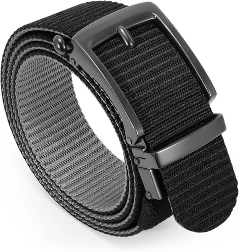 SANSTHS Cinturones de trinquete reversibles para hombres, cinturón táctico para hombre, tela de nailon de 1 13 pulgadas, cinturón de golf de cola