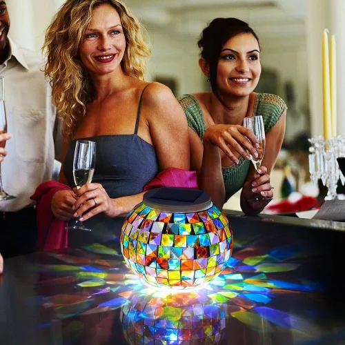 Miniatura 9 de Aukora - Luces de jardín de bola de vidrio con cambio de color a energía solar, lámparas de mesa impermeables para noche, para patio, fiesta