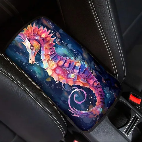 Miniatura 27 de Funda para reposabrazos de automóvil, ajuste universal para la mayoría de automóviles, SUV, camiones, sedán, patrón fresco, plegable, cómoda, Oso