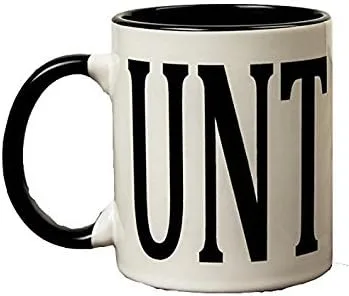 Taza con humor para adultos - Para regalo - Taza de cerámica con la inscripción UNT CUNT con mango en color negro, de cerámica, Taza o tazón para