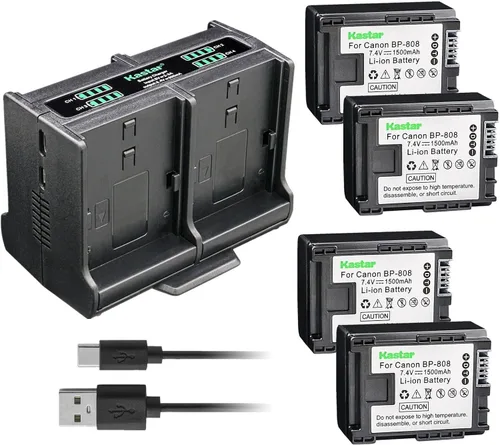Miniatura 8 de Kastar Cargador de batería cuádruple compatible con cámaras Canon VIXIA HG20 VIXIA HG21, VIXIA HG30, XA10, XA10 HD, FS10, FS11, FS20, FS21, FS22