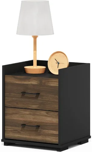 Miniatura 30 de Mesa de noche con cajón Furinno, Madera, Marrón oscuro/Negro