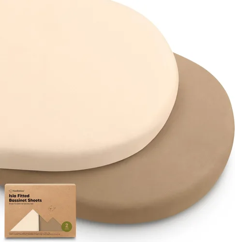 Miniatura 27 de Paquete de 2 sábanas de moisés para bebé niña y niño - 33x17 viscosa derivada de bambú, sábanas ajustables para colchón de moisés junto a la cama