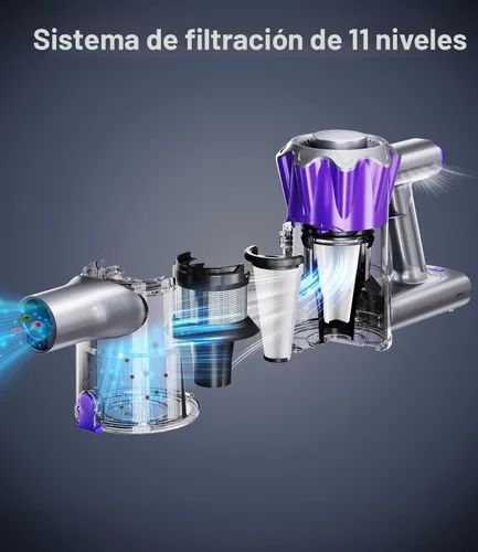 Miniatura 6 de MBYULO - Aspiradora inalámbrica de mano, vertical para hogar, liviana, 400 W, 38 kPa potente succión, batería recargable hasta 50 minutos