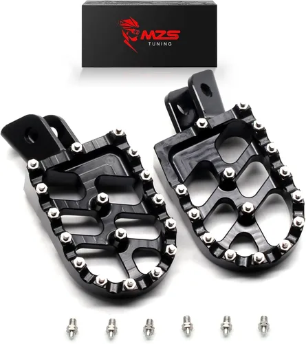 Miniatura 22 de MZS Estriberas para Dirt Bike, Estriberas CNC Motocross KLX 110 Reposapiés MX Pedal de Descanso Verde Compatible con KLX110 2002-2024 / KLX110L