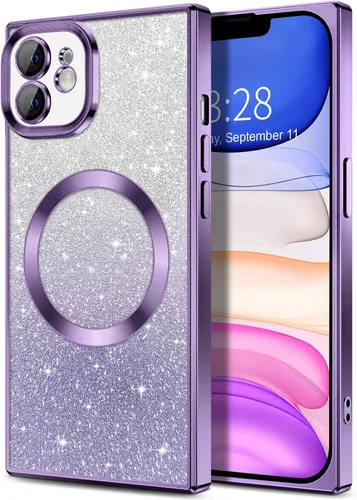 Miniatura 137 de Hython Funda para iPhone 13 Pro transparente con purpurina magnética [compatible con MagSafe] Protector completo de lente de cámara delgado