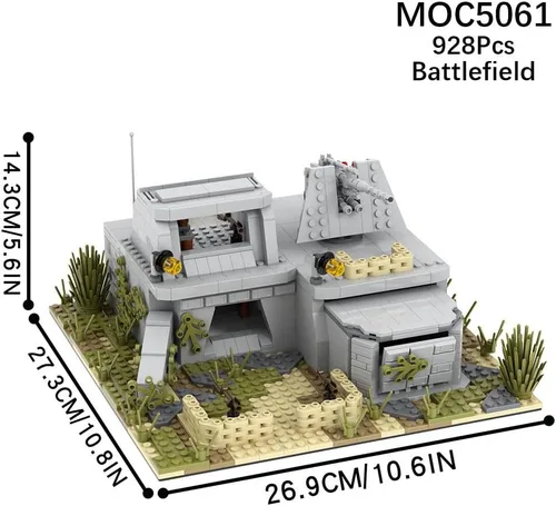 Miniatura 3 de WW2 - Juego de bloques de construcción de fortalezas de batalla militar (928PCS). Adecuado para creación secundaria. Construye diferentes edificios