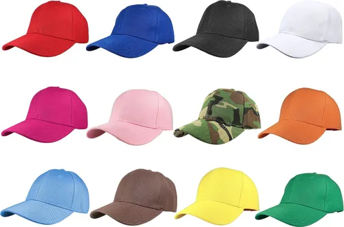 Miniatura 46 de Gorras de béisbol con correa trasera ajustable, lisas, negras, 12