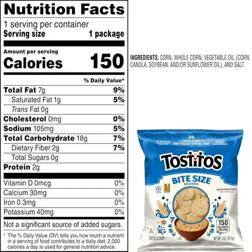Miniatura 3 de Tostitos Chips de tortilla Rounds del tamaño de un bocado, bolsas de 1 onza (paquete de 40)