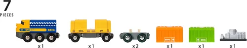 Miniatura 4 de BRIO 33982 Tren de carga de tres vagones - Tren de juguete de madera apto para niños Experiencia de juego atractiva Compatible con todas
