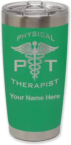 Miniatura 37 de LaserGram PT Physical Therapeut, vaso aislado al vacío de 20 onzas, grabado personalizado incluido (negro)