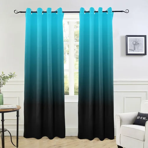 Miniatura 16 de Cortinas amarillas y azules de 84 pulgadas, 1 pieza, cortinas de puerta para tratamientos de ventanas, divisores de habitación, cortinas de cocina