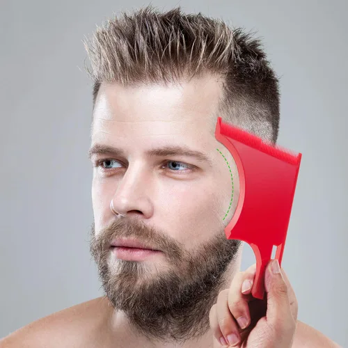 Miniatura 5 de 2 piezas de guía de barba, herramientas de plantilla de modelado, línea de bigote, plantilla de línea de cabello, corte de barba, moldeador